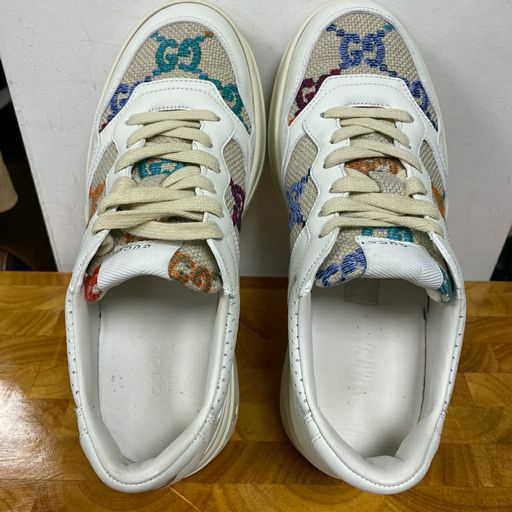 Women's Gucci Dali Platform Sneakers White Leather & Multicolor Size 39 + Box