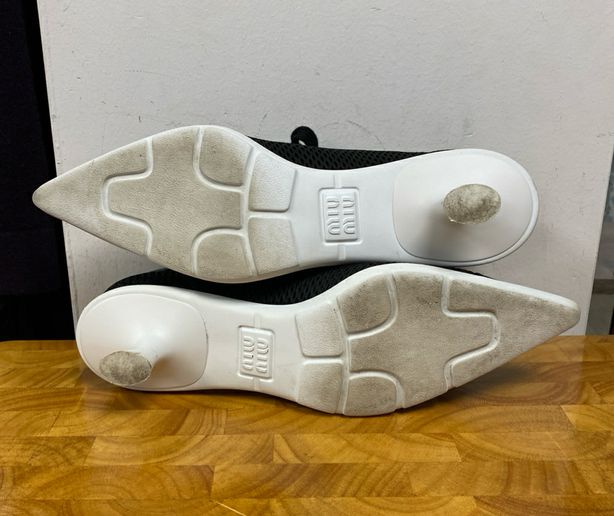 Rare Miu Miu Black Mesh Sneaker Kitten Heels Size 38.5 US 8/8.5