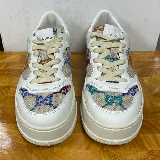 Women's Gucci Dali Platform Sneakers White Leather & Multicolor Size 39 + Box